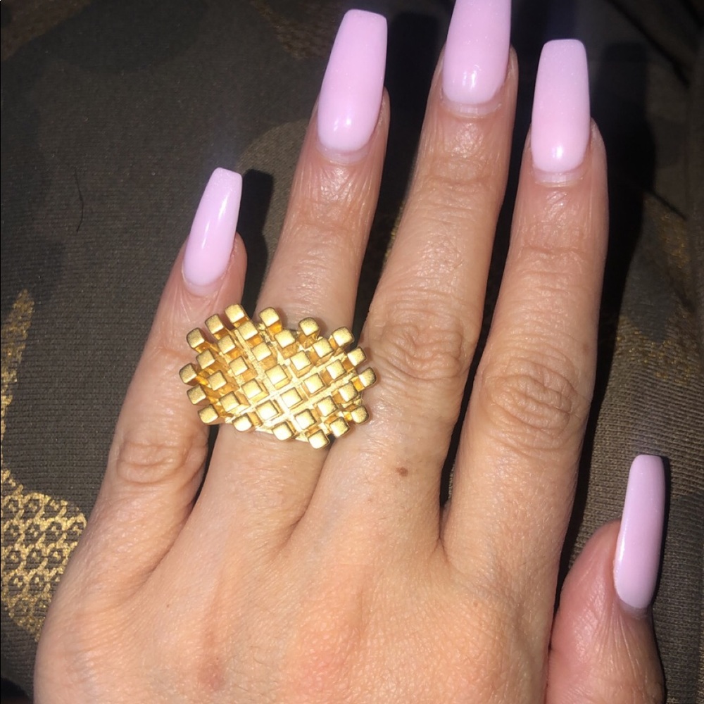 Tory Burch Gold Ring Geometric, Size 5